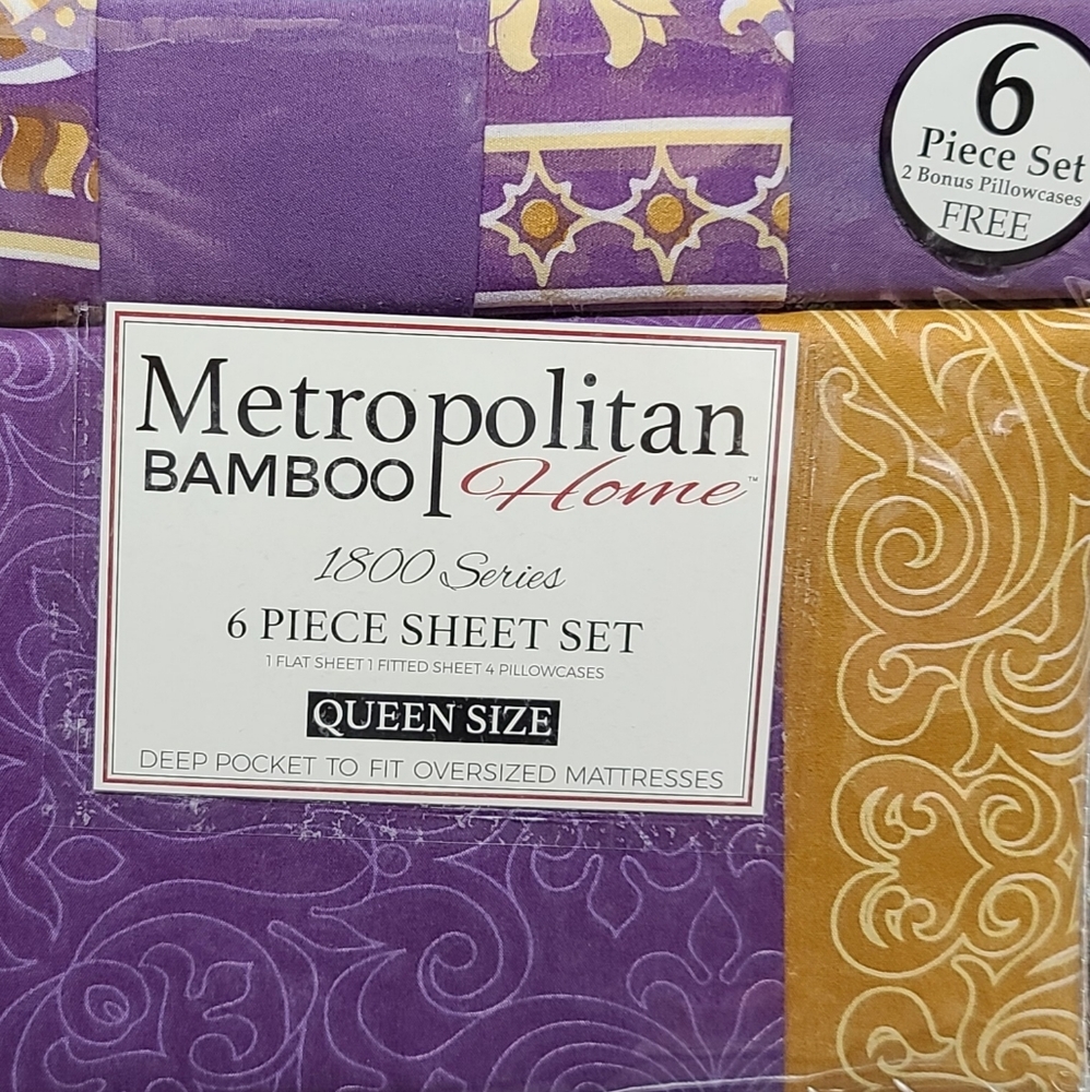 Metropolitan Bamboo Home 6 Piece Sheet Set